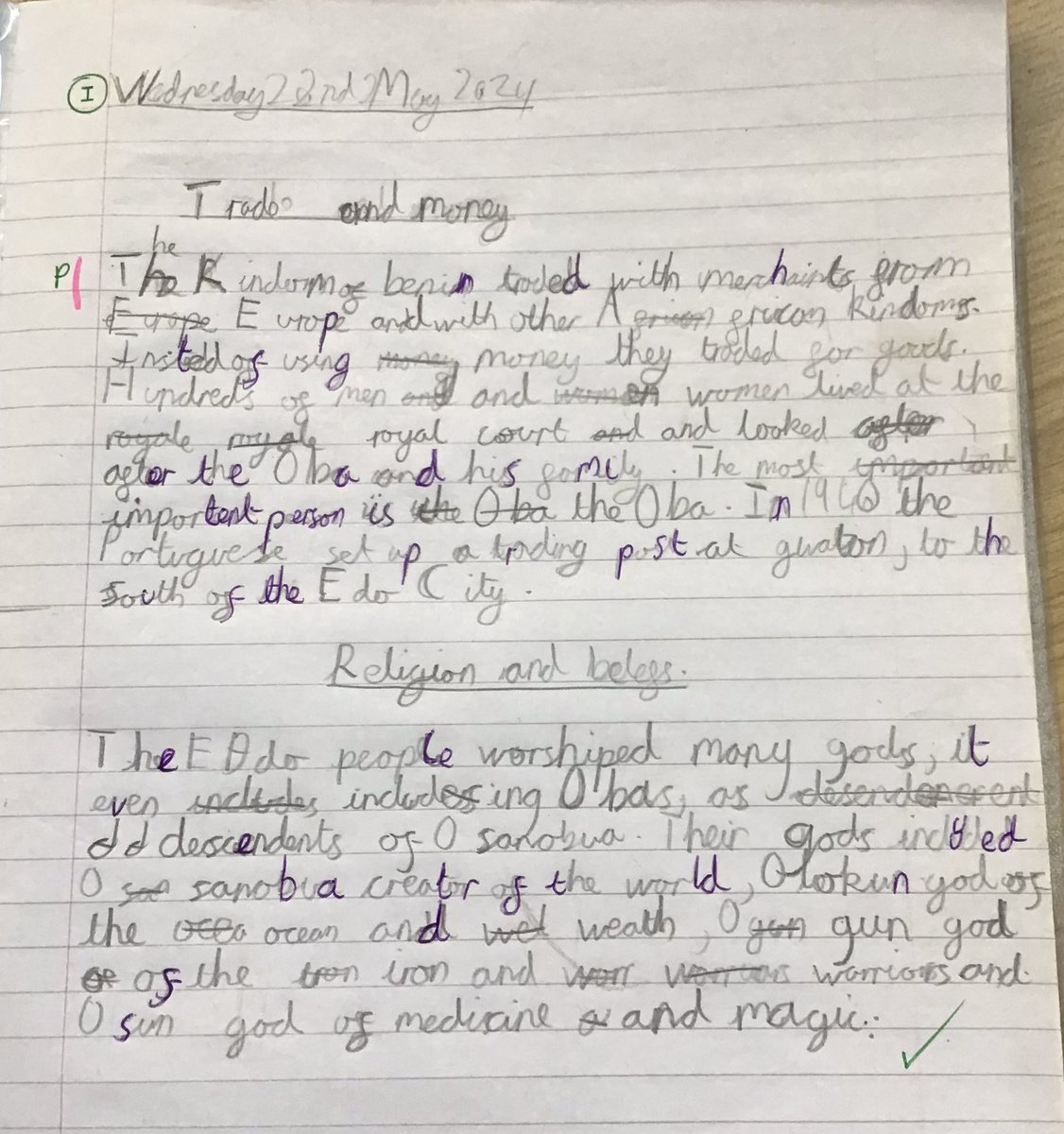 The impact of providing children with a simple strategy to help them monitor, manage and improve their transcription skills. Two pieces of writing, same child, 8 days apart.