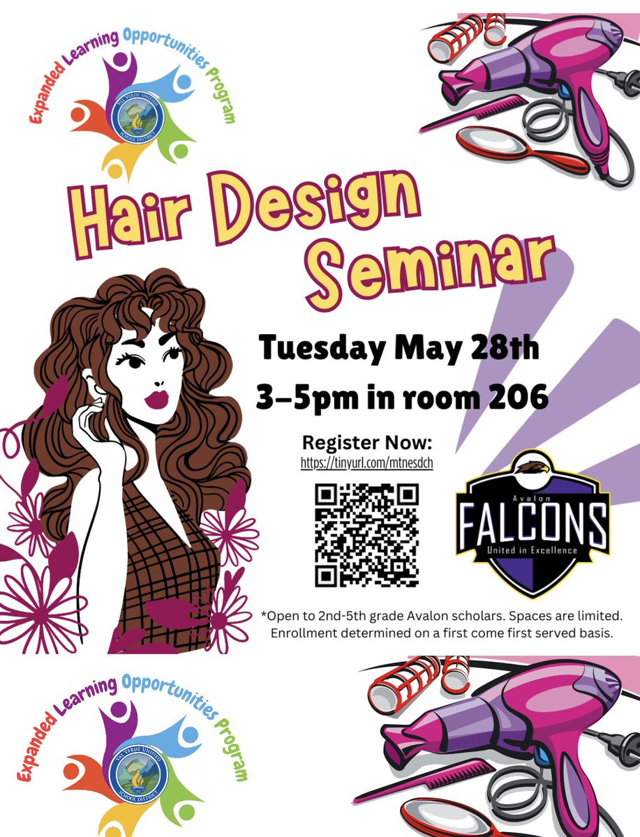 Register for our ELOP Hair Design Seminar happening Tuesday May 28th. Space is limited. #FalconsUnitedInExcellence