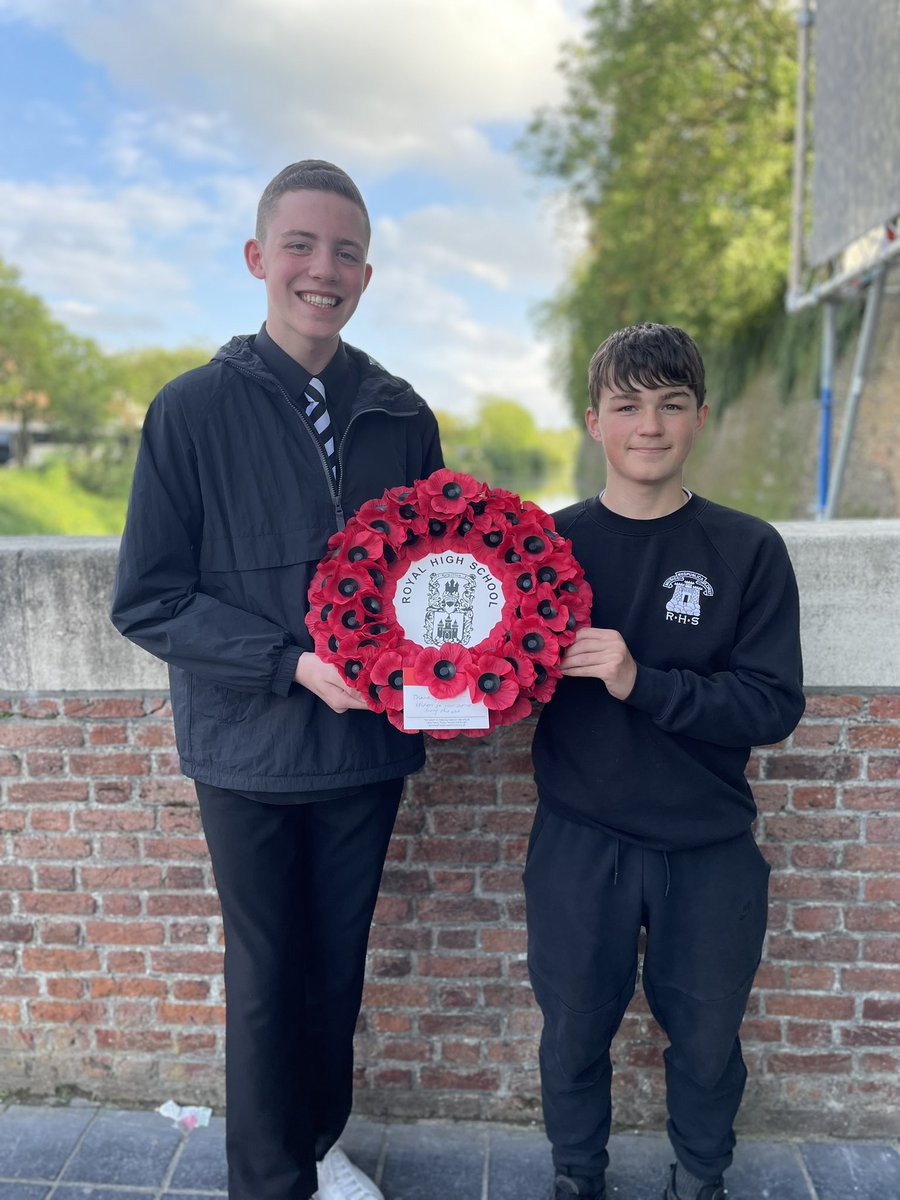 Our wreath layers getting ready for the Last Post ceremony <a href="/Royal_High_Sch/">Royal High School</a>