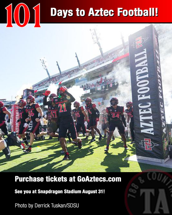 Countdown to the 102nd season of Aztec Football: 101 days! Purchase tickets through GoAztecs.com #AztecFAST #BeTheA1pha #GoAztecs #AztecForLife #788andCounting @AztecFB AztecLink.com