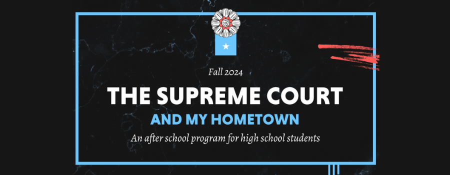 DEADLINE APPROACHING for students interested in applying for 'The Supreme Court and My Hometown,' an after-school enrichment program for students interested in learning how the federal court system works and why it matters. Deadline May 31. moed.uscourts.gov/supreme-court-… @SCHSociety