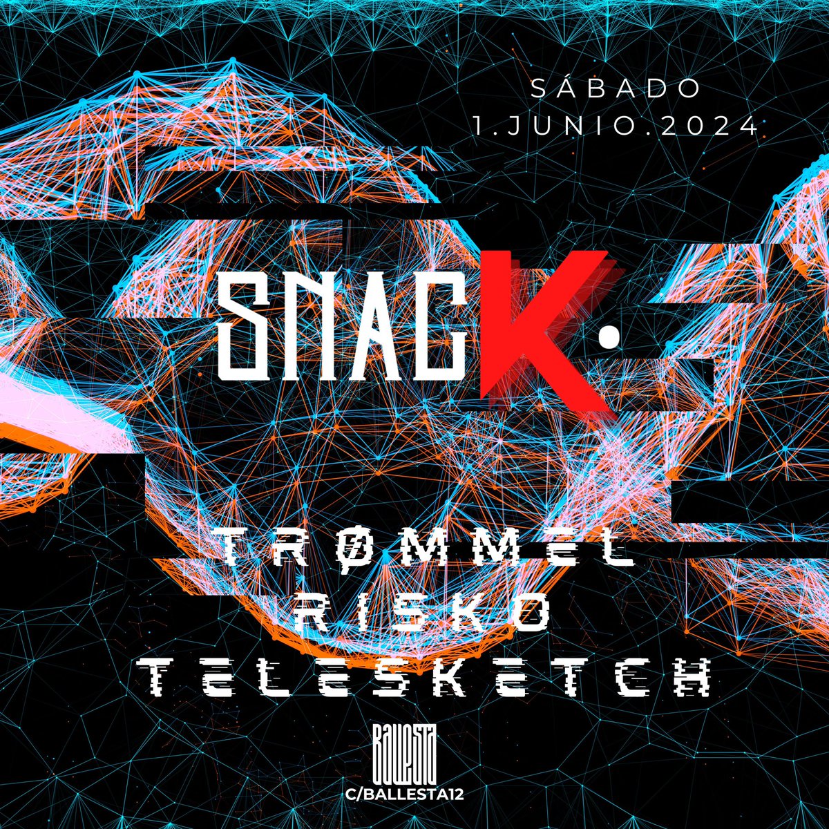 Próximo sábado 1 junio Snack / Ballesta (Madrid).