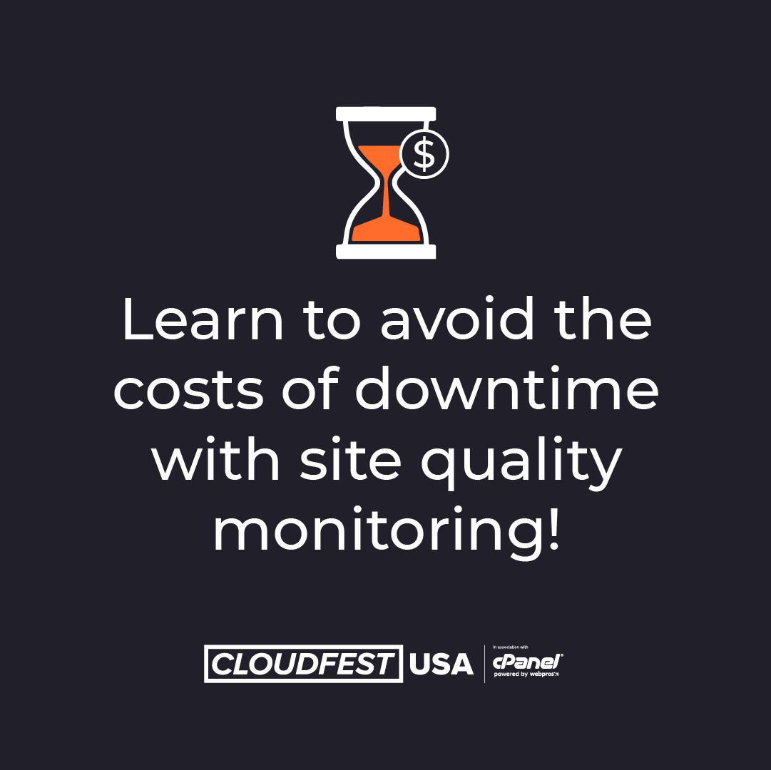 cPanel's tweet photo. Heading to @CloudFestUSA? Join Lauren Nadolson's workshop on downtime costs and the impact of bad experiences. Learn how cPanelβs Site Quality Monitoring spots issues before they affect customers. πͺ June 5th, 3:05 PM, CF Academy.
#cPanel #SiteQualityMonitoring #CloudFestUSA https://t.co/4wQ7ZNxZPc