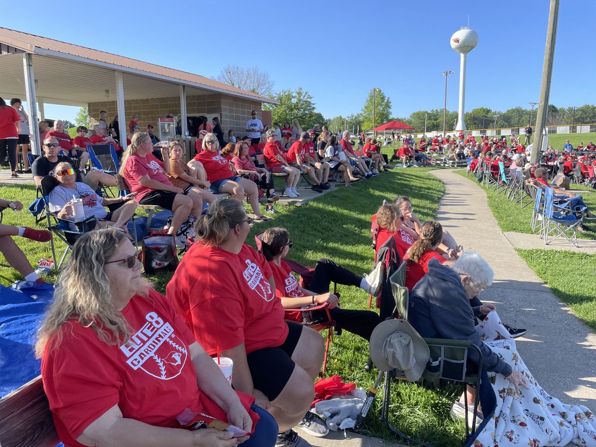 RodKRCG13's tweet photo. Another good Cardinal crowd in Tipton! C2 State Quarterfinal baseball. Tipton is hosting Schuyler County. The hometown  Cardinals lead 3-0 after 3 innings. ⁦@TiptonRVIdist⁩ https://t.co/ox6dcT1gO1