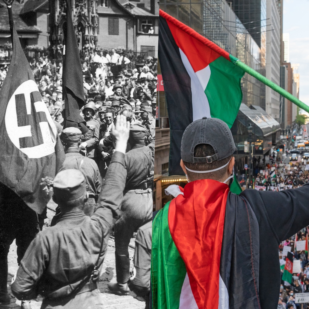 Same Antisemitism different flag.