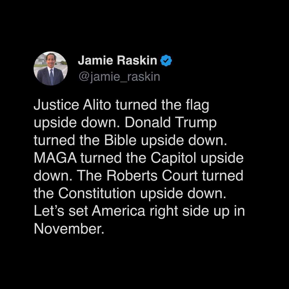 As usual, rockstar US House rep and former #DemsAbroad member @jamie_raskin is spot on! Let’s turn things in the US rightside up.🌀 Americans…spread the word about votefromabroad.org to Americans living overseas. 6 million badly needed US votes are being left on the table.