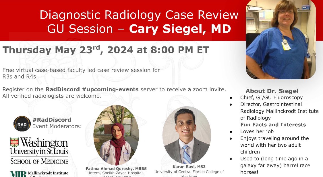 GU Session - Cary Siegel, MD Thursday May 23d, 2024 at 8:00 PM ET