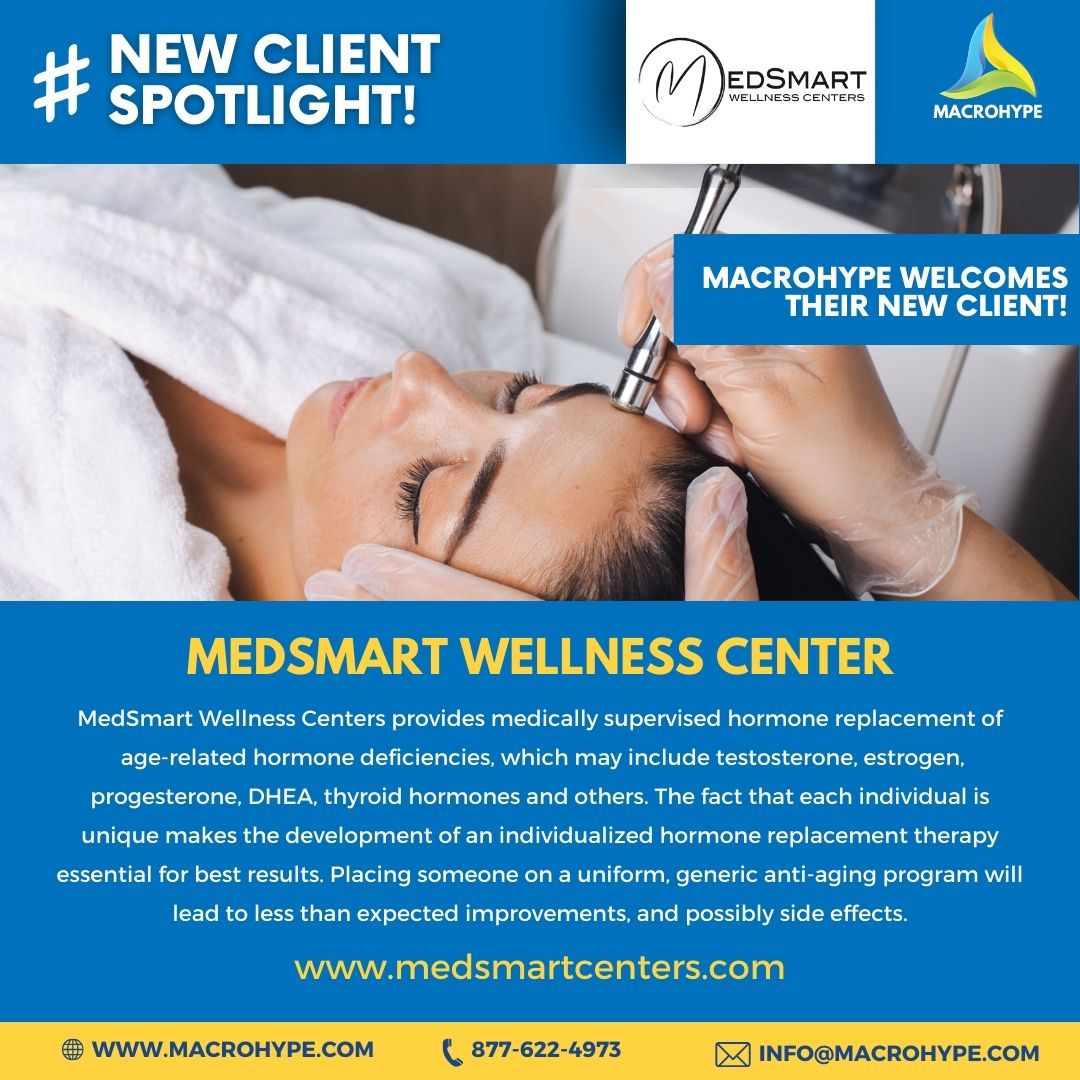 We're thrilled to welcome MedSmart Wellness Centre to the Macrohype family!  Together, we'll bring cutting-edge wellness solutions to life, reaching new heights of health, and success. Cheers to a partnership built on innovation, and a shared vision for a brighter future! 🏥🤝