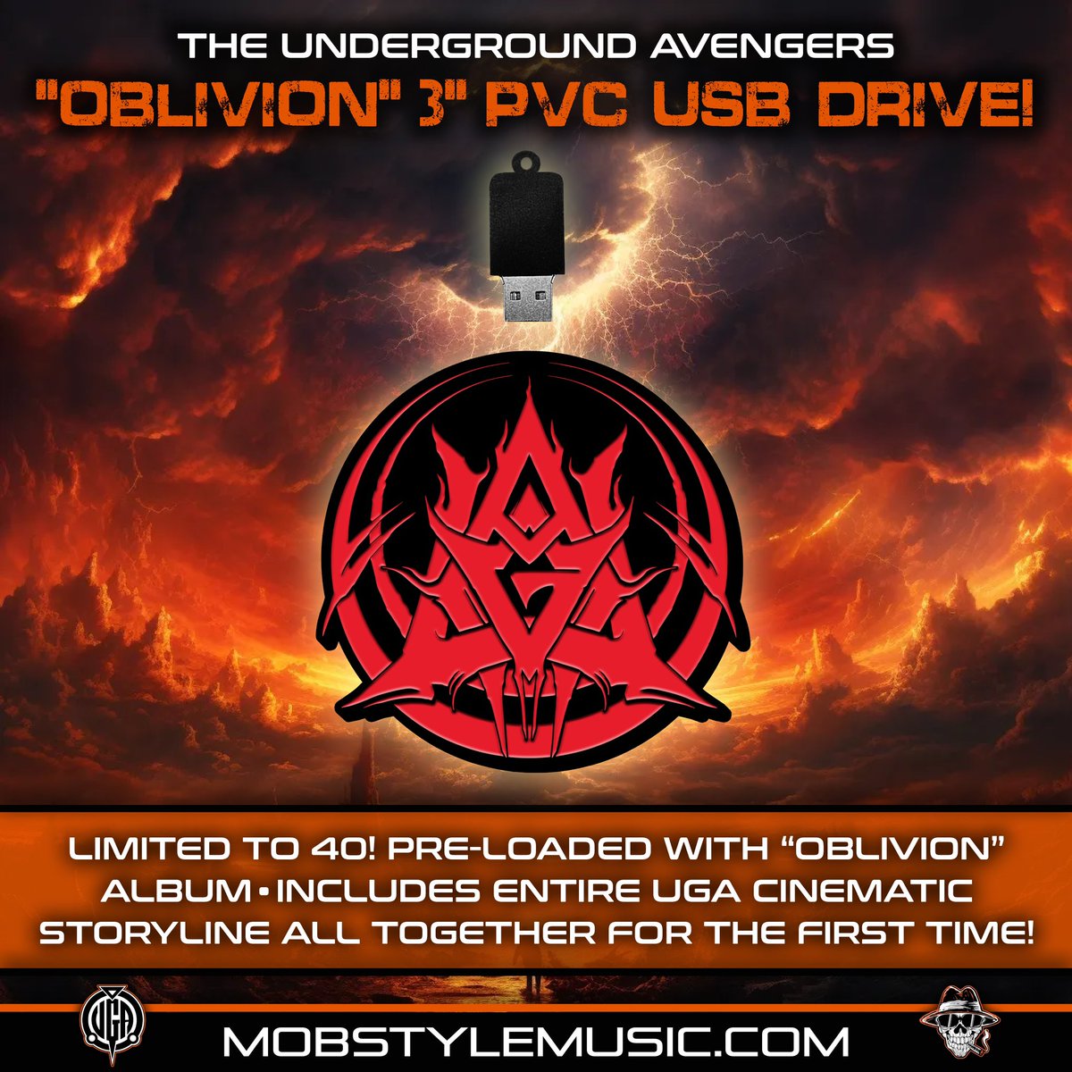 The UGA Oblivion USB flash drive not only comes with the actual album on it, but includes a second playlist called “Chain Of Events” that has all the skit &amp; storyline events from every UGA album, that lets you hear the complete story, without having to skip from album to album!