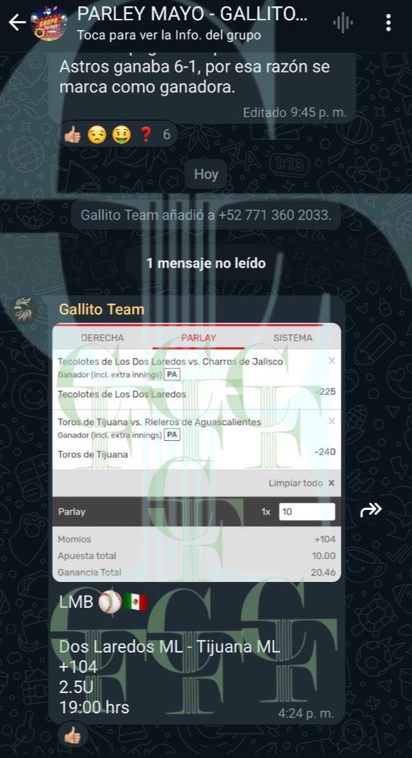 fordsai__'s tweet photo. Gallito Grupo Parlays 🐓 https://t.co/h6yHdrS2ra