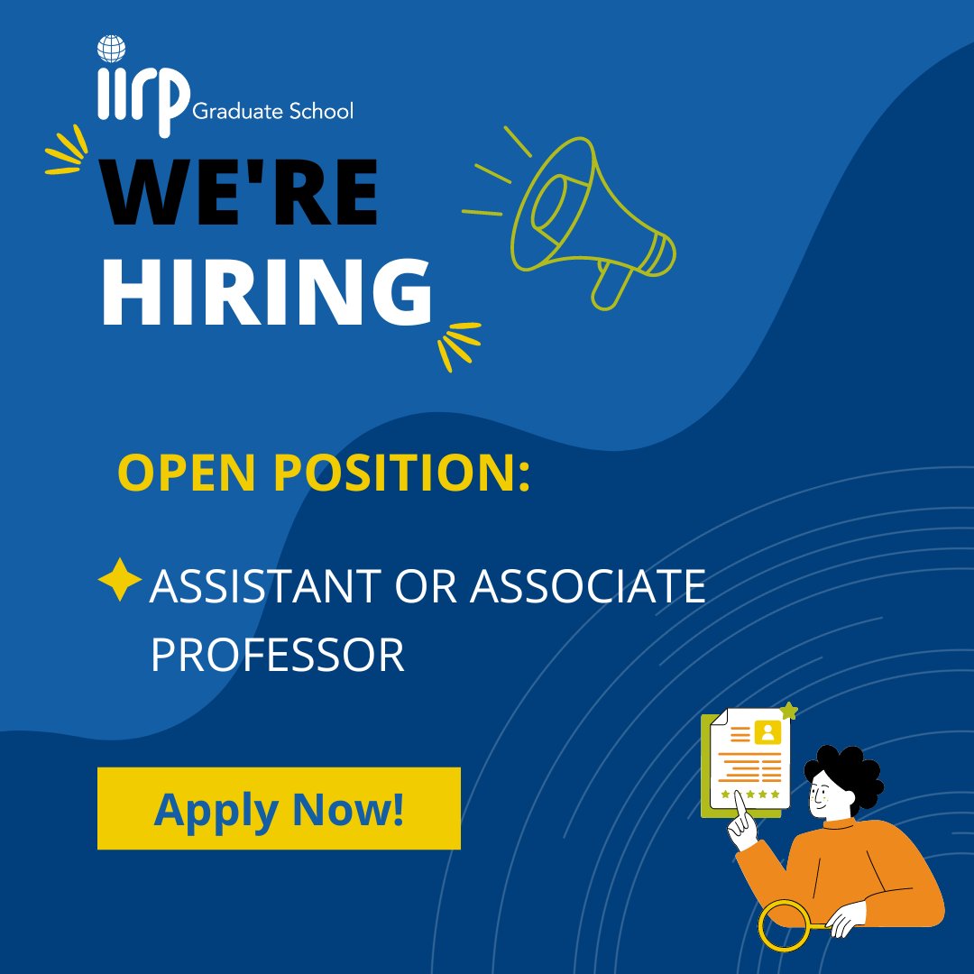 We are pleased to announce that we have an open position in our Academic Unit!📢 For more information and to apply, please visit ➡️ bit.ly/4dUqoFB #IIRP #NowHiring #JobPosting #WorkforUs