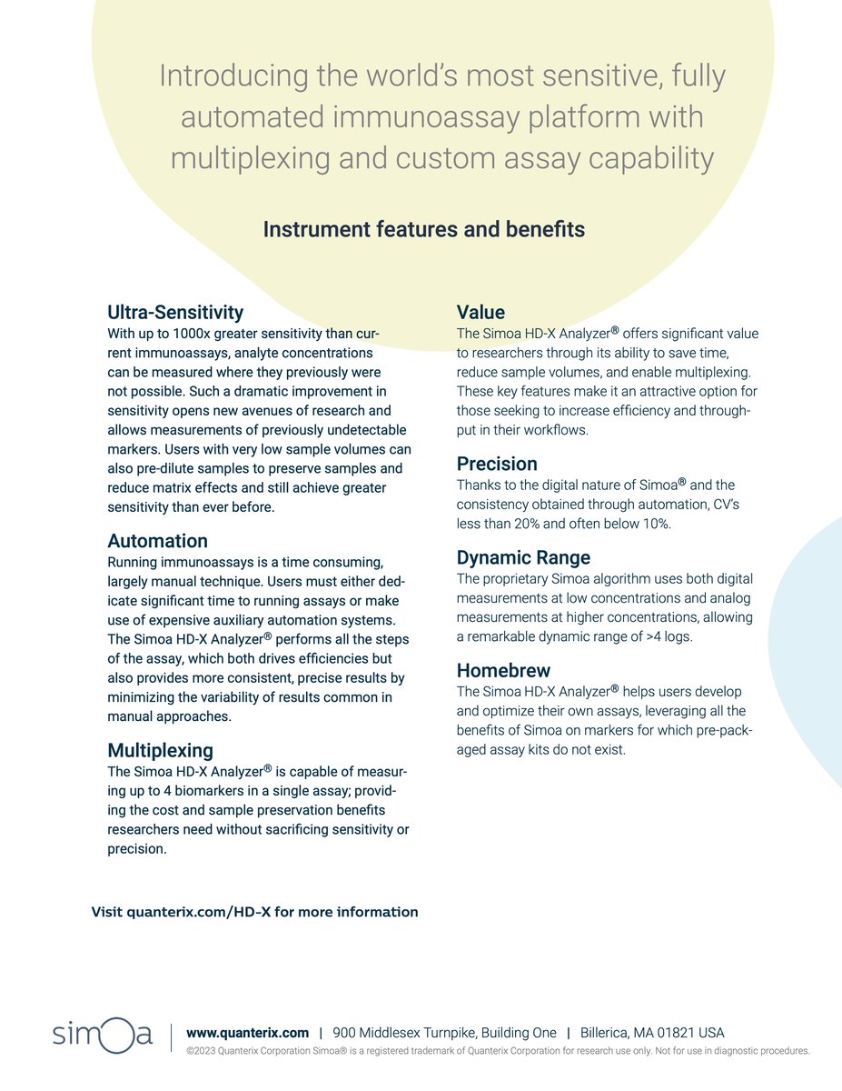 Unlock the unparalleled immunoassay sensitivity that is revolutionizing research capabilities. Learn how the Simoa HD-X Analyzer® provides up to 1000x greater sensitivity than traditional methods: bit.ly/3K6KwXn #Simoa #Immunoassay #Research