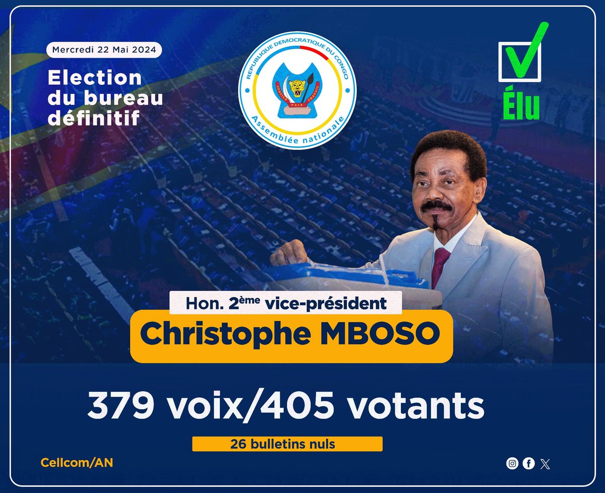 BaroaniP's tweet photo. #ElectionBureauDefinitif | 22.05.2024
Élu 2ème Vice-Président de l’Assemblée nationale
📌379 voix sur 405 votants.
📌 26 bulletins nuls https://t.co/i9OsLTsXOv