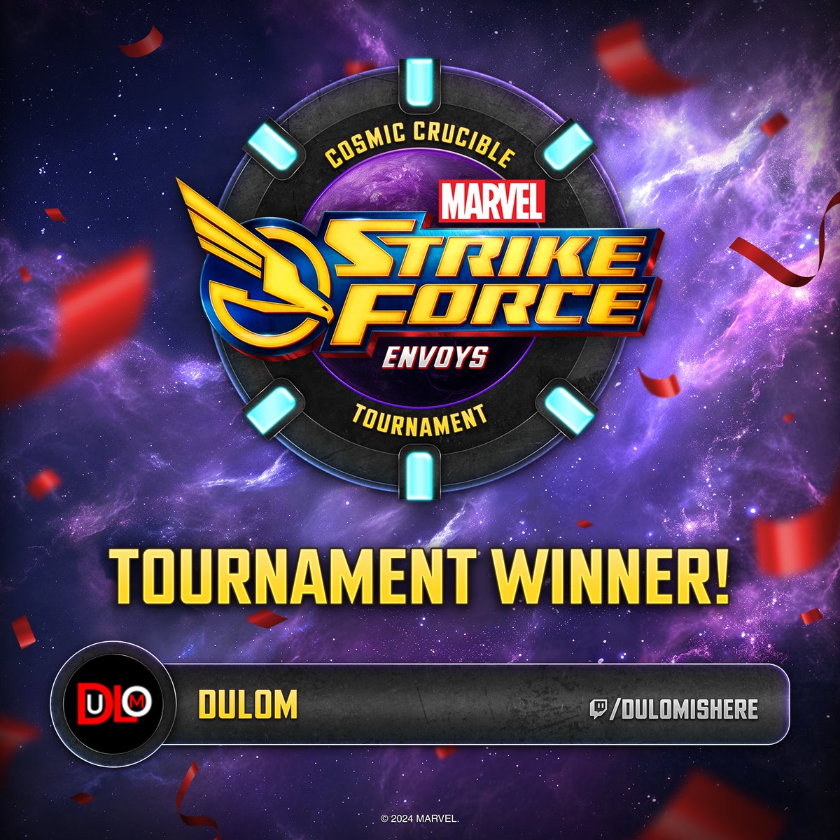 CONGRATULATIONS DULOM! Our very first Cosmic Crucible Tournament winner! Make sure to follow Dulom here: twitch.tv/dulomishere youtube.com/@brandondulom3… (edited)