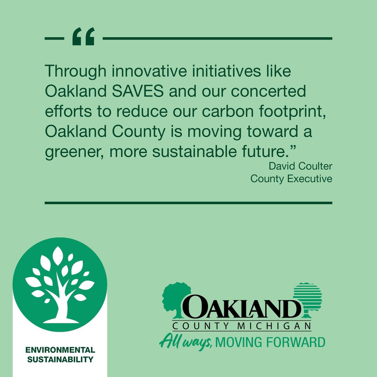 NEWS RELEASE: Oakland County Rises from Silver to Gold in Environmental Leadership

Read #OaklandCounty release: tinyurl.com/72972ddw.
