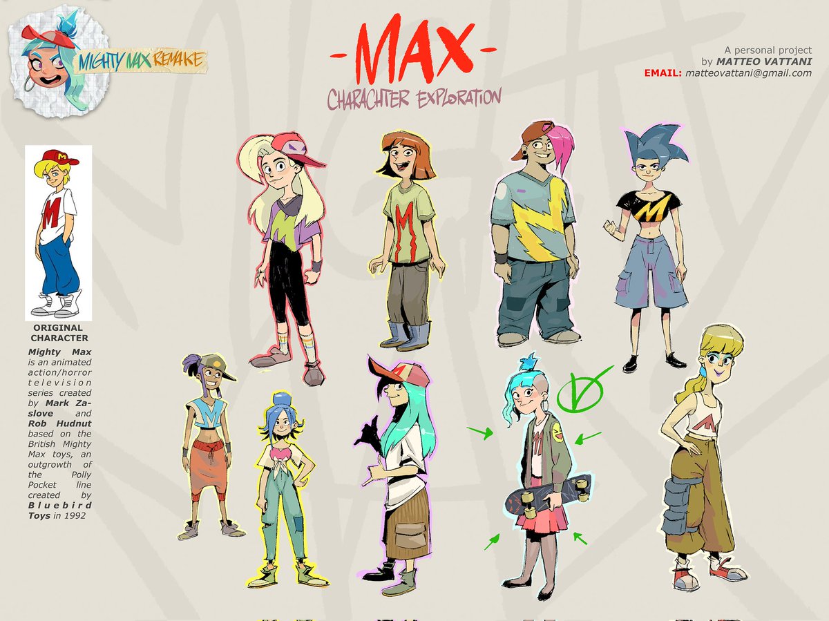 Here we go! 🛹
From today I will start sharing my personal project "Mighty Max Remake" with you! 
Hope you like it!
#mightymax #visdev #characterdesign #charadesign #characterart #characterillustration #visualdevelopment #comics #digitalart #characterdesigner #artistoftwitter
