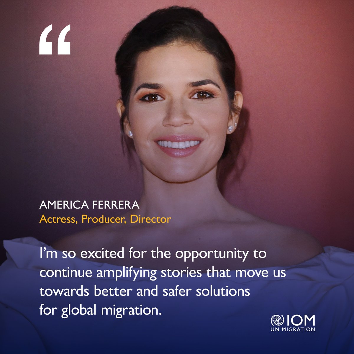 Join us in welcoming America Ferrera as IOM’s new Global Goodwill Ambassador. Together, we will ensure that migrants are welcomed with the same opportunities as anyone else.