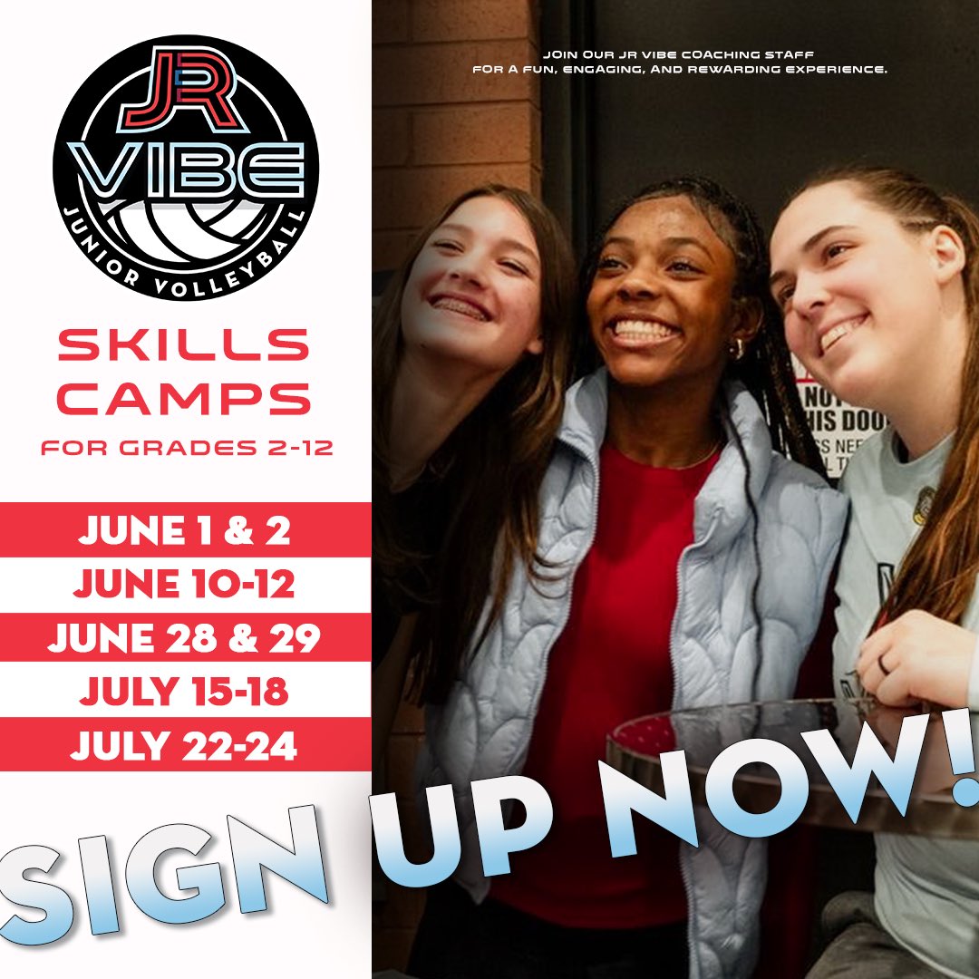 OUR SUMMER CAMPS ARE NOW OPEN FOR ENROLLMENT 🗣️ This is a super fun camp, your kids won't want to miss! ➡️ rallyvb.com/jr-vibe/ #AtlantaVibe | #ItsAVibe