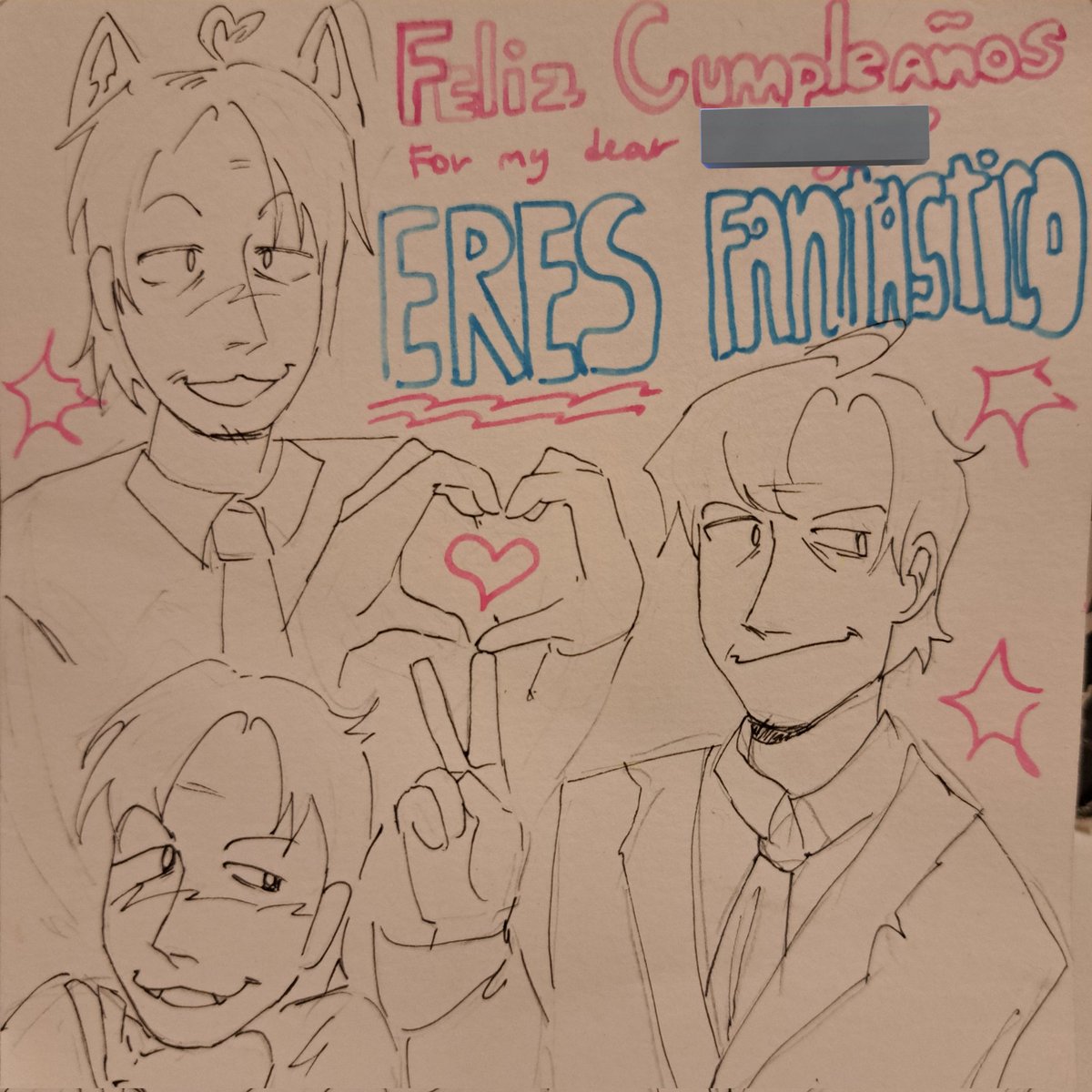 Dibujo que me hizo mi super amiguita de cumple😍