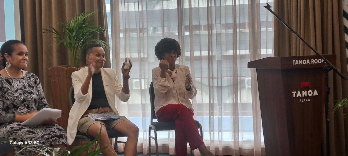 'It took time for us to be acceoted into women's rugby competitions. We were only able to form a women's team last year. Our coach didnt expect us to win,' - Koleta, Deaf Women's Rugby rep at the #YoungWomenInSports panel @womensfundfiji #YoungWomenLead #WomenInSports