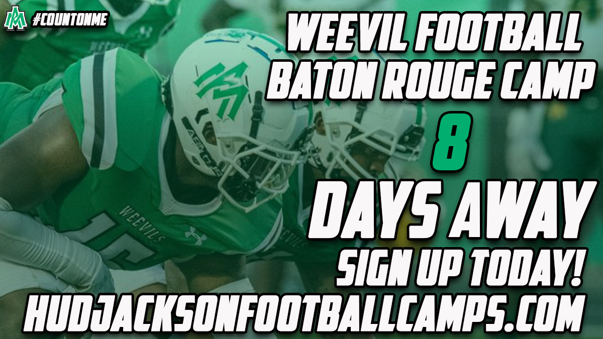 HUD JACKSON FOOTBALL CAMPS-BATON ROUGE CAMP IS ONLY 8 DAYS AWAY! 📍East Ascension High School 📅May 31st ⏰Check-In 11:30 AM - 1:00 PM Sign Up Today!!! hudjacksonfootballcamps.com