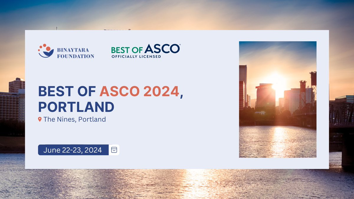 Join us in Portland for a comprehensive #BestofASCO24 review this June - register today! 🗓️ June 22-23, 2024 📍 The Nines, Portland 🌐 education.binayfoundation.org/content/best-a… #CME #ASCO #ASCO24 #oncology #Hematology #register #cancer #cancercare #healthcare #Medicine