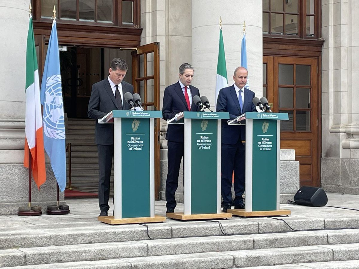 SoftWarNews's tweet photo. Irlandia, Norwegia dan Spanyol Resmi   Mengakui Negara Palestina

"Hari ini Irlandia, Norwegia, dan Spanyol mengumumkan bahwa kami mengakui negara Palestina."

Perdana Menteri Irlandia Simon Harris mengatakan ini adalah “hari bersejarah bagi Palestina”. https://t.co/0CIqagfUmC