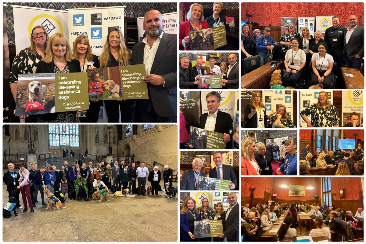 APDAWG1's tweet photo. Inspiring &amp; uplifting day in @UKParliament celebrating the incredible life-changing work of #AssistanceDogs. Thanks @Charity_ADUK &amp; @adiintl for helping organise, all cross-party MPs who attended our drop-in, our amazing guest speakers &amp; @apdawg1's wonderful supporters. #APDAWG https://t.co/XLuiWeFUKm