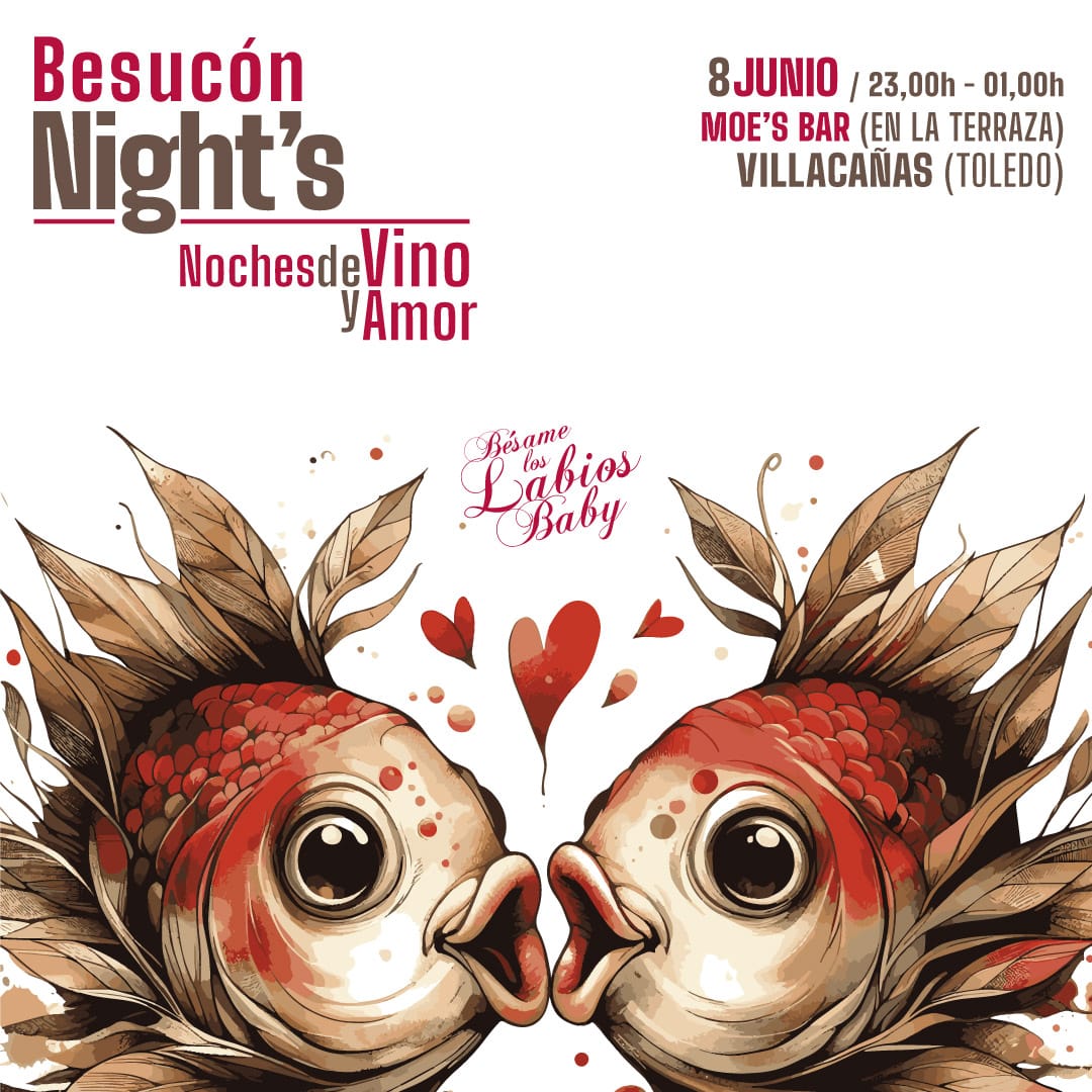 A las primeras 40 parejas que se besen en nuestro photocall le regalaremos una botella de Besucon Frizzante blanco semi-dulce y una foto fisica del momento. No te pierdas este evento, te esperamos !!! 😉