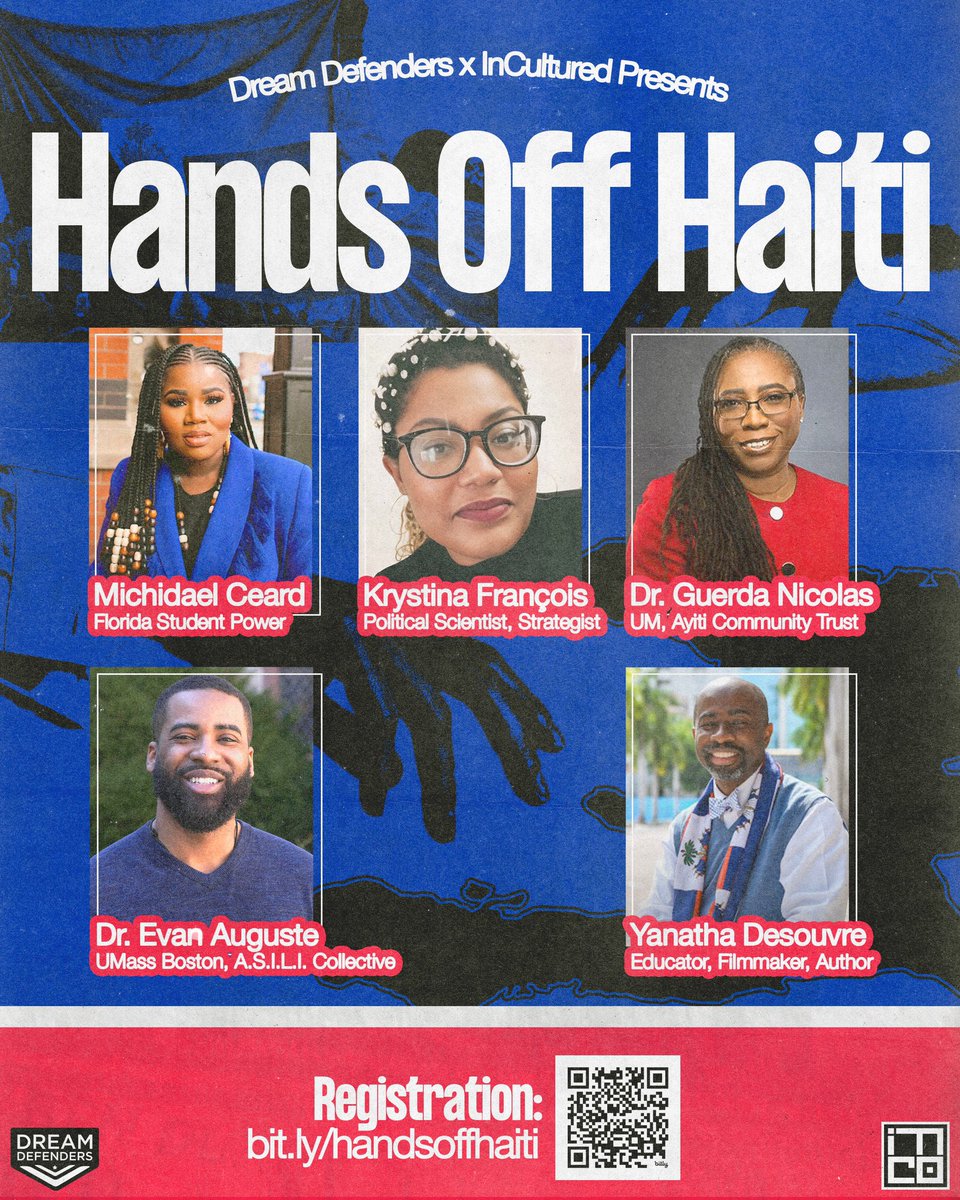 TODAY: What do we mean when we say, hands off Haiti? Join us for a roundtable discussion on Zoom at 7p ET to learn more about the ongoing foreign military invasion of Haiti and its connection to the violence our people are currently experiencing. bit.ly/handsoffhaiti