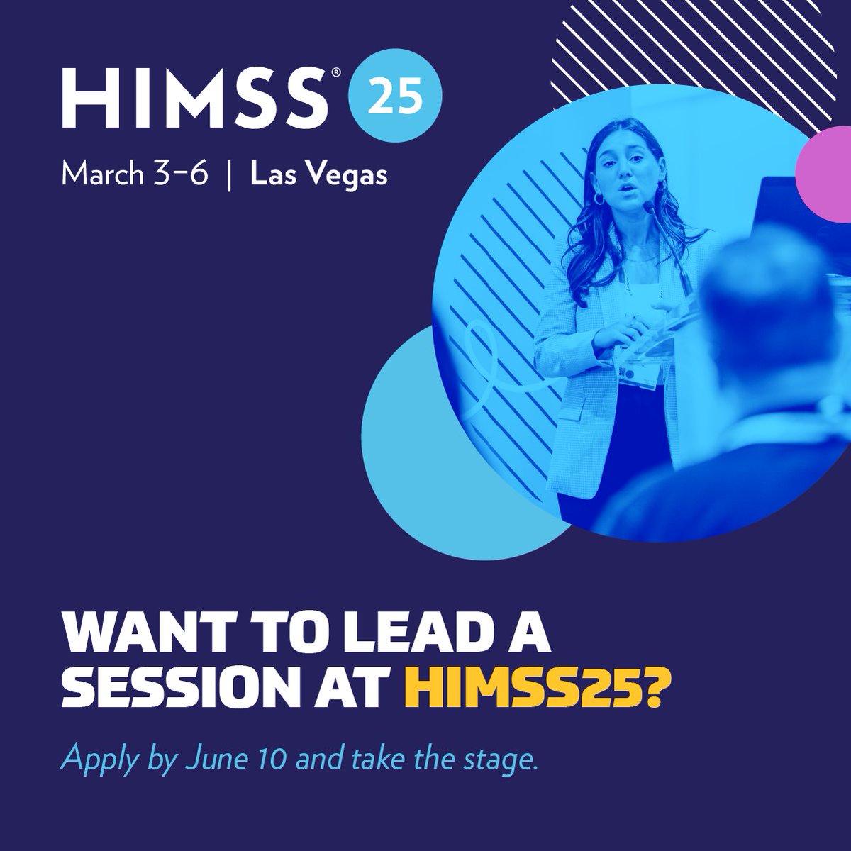 Reminder to submit your proposal to lead a session at #HIMSS25! Don't miss out on the chance to showcase your expertise at the world's biggest health tech conference. Deadline is June 10th! Details here: bit.ly/44C61c8