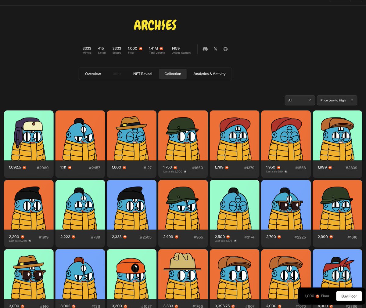 CryptoChem0000's tweet image. Looks like there are only 2 yellow puffers around floor price before the floor makes a significant jump... 

Get em&apos; while you can #YPG #YellowPufferGang 🌽⚡️