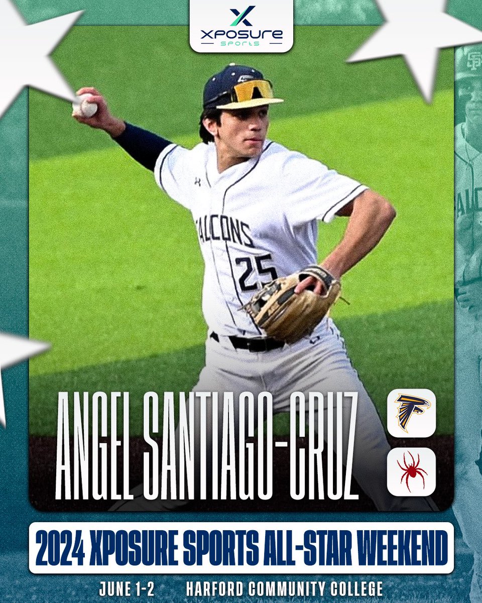 Xposure Sports (@xposure_sports) on Twitter photo ⭐️⚾️𝟐𝟎𝟐𝟒 𝐀𝐋𝐋-𝐒𝐓𝐀𝐑 𝐖𝐄𝐄𝐊𝐄𝐍𝐃⚾️⭐️
👀 𝗥𝗢𝗦𝗧𝗘𝗥 𝗔𝗡𝗡𝗢𝗨𝗡𝗖𝗘𝗠𝗘𝗡𝗧 👀
💥 Welcome 𝗔𝗻𝗴𝗲𝗹 𝗦𝗮𝗻𝘁𝗶𝗮𝗴𝗼-𝗖𝗿𝘂𝘇 from Severna Park to this year's All-Star Weekend! 👊
📅 𝗝𝘂𝗻𝗲 𝟭𝘀𝘁-𝟮𝗻𝗱
🏟️ 𝗛𝗮𝗿𝗳𝗼𝗿𝗱 𝗖𝗖
<a href="/AngelStgoCruz/">Angel Santiago-Cruz</a> | <a href="/SPFalconsBSBL/">Severna Park Baseball</a> | ⭐️⚾️𝟐𝟎𝟐𝟒 𝐀𝐋𝐋-𝐒𝐓𝐀𝐑 𝐖𝐄𝐄𝐊𝐄𝐍𝐃⚾️⭐️
👀 𝗥𝗢𝗦𝗧𝗘𝗥 𝗔𝗡𝗡𝗢𝗨𝗡𝗖𝗘𝗠𝗘𝗡𝗧 👀
💥 Welcome 𝗔𝗻𝗴𝗲𝗹 𝗦𝗮𝗻𝘁𝗶𝗮𝗴𝗼-𝗖𝗿𝘂𝘇 from Severna Park to this year's All-Star Weekend! 👊
📅 𝗝𝘂𝗻𝗲 𝟭𝘀𝘁-𝟮𝗻𝗱
🏟️ 𝗛𝗮𝗿𝗳𝗼𝗿𝗱 𝗖𝗖
<a href="/AngelStgoCruz/">Angel Santiago-Cruz</a> | <a href="/SPFalconsBSBL/">Severna Park Baseball</a> |