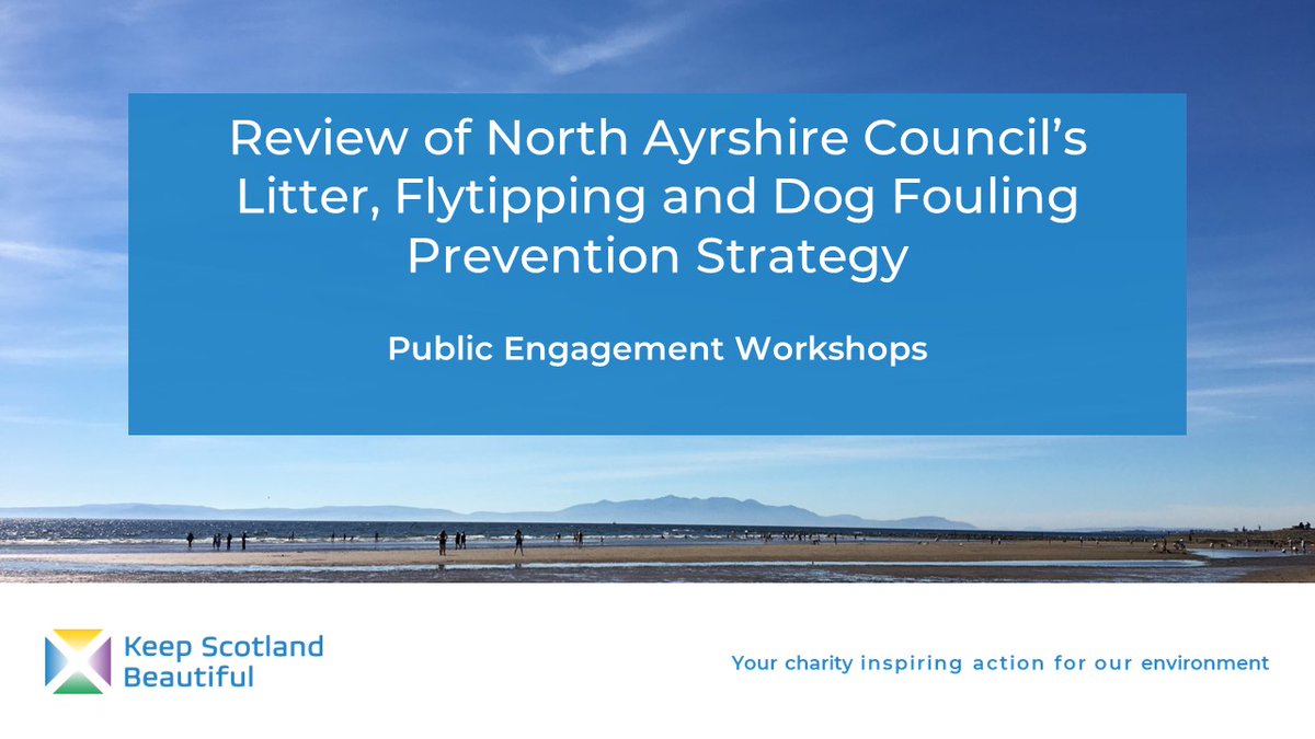 Are you concerned by littering, flytipping and dog fouling in North Ayrshire? Help shape a review of @North_Ayrshire Council’s strategy. Book onto a workshop here: ow.ly/F0zj50RQN6r or complete our online survey here: ow.ly/qYxQ50RQN6s