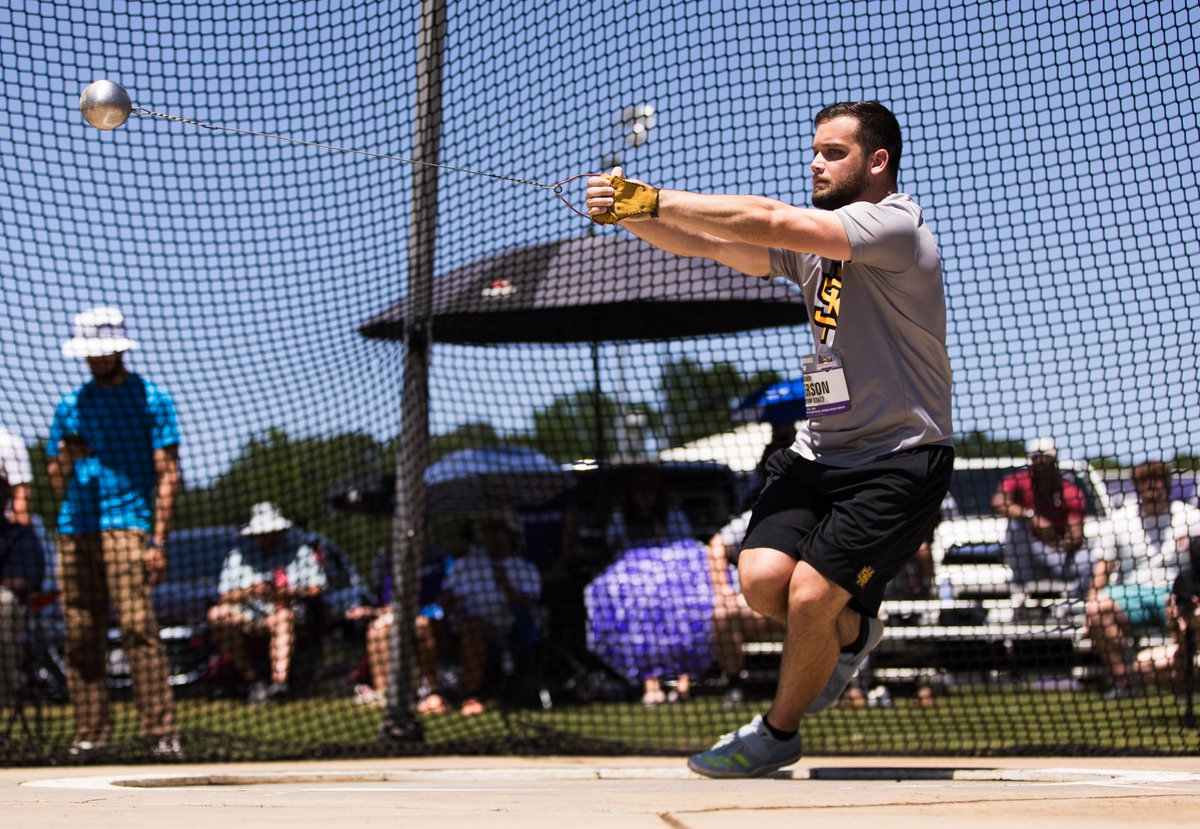 Zachary Peterson finished 38th in the hammer throw with a mark of 58.03m (190'4) at NCAA East First Rounds. #HootyHoo | #ThinkBigger