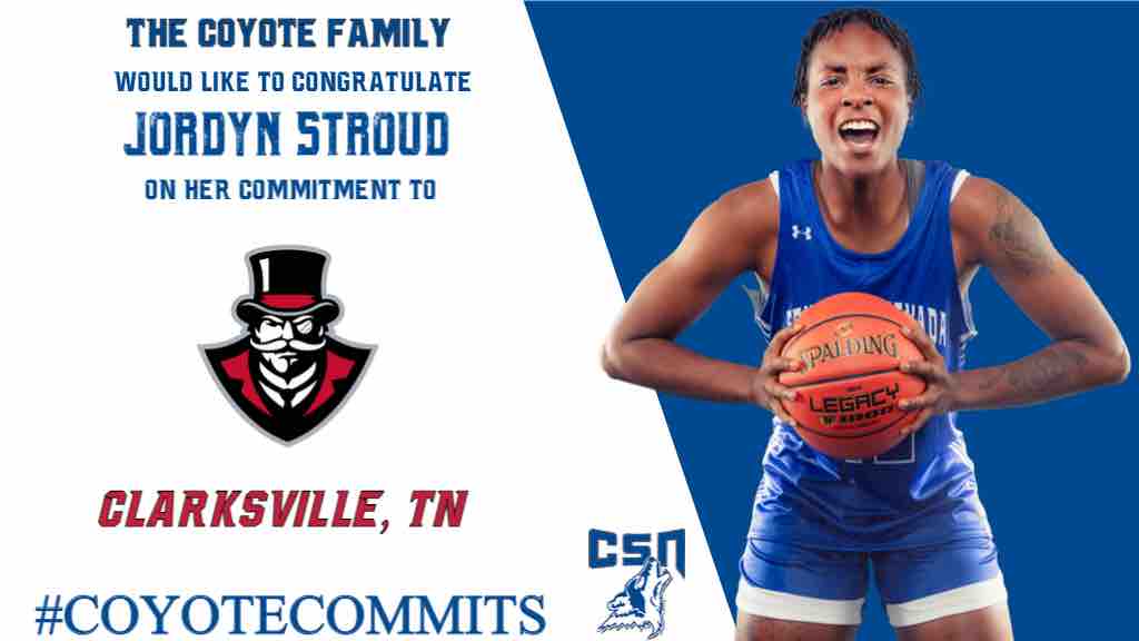 The Coyote Family is thrilled to congratulate Jordyn Stroud on her commitment to continue her academic and athletic career with Austin Peay State University in Clarksville, TN.
🐺🏀➡️🎩🏀 #D1Bound #LetsGoPeay #CoyoteCommits