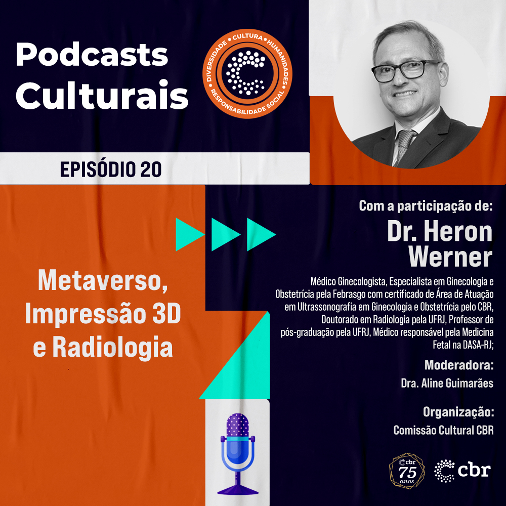 🎧 Tem novo episódio do Podcasts Culturais CBR! Esta edição tem como tema: “Metaverso, Impressão 3D e a Radiologia? e conta com a participação do Dr. Heron Werner. Este episódio está imperdível, escute já em: open.spotify.com/episode/3xXge8…