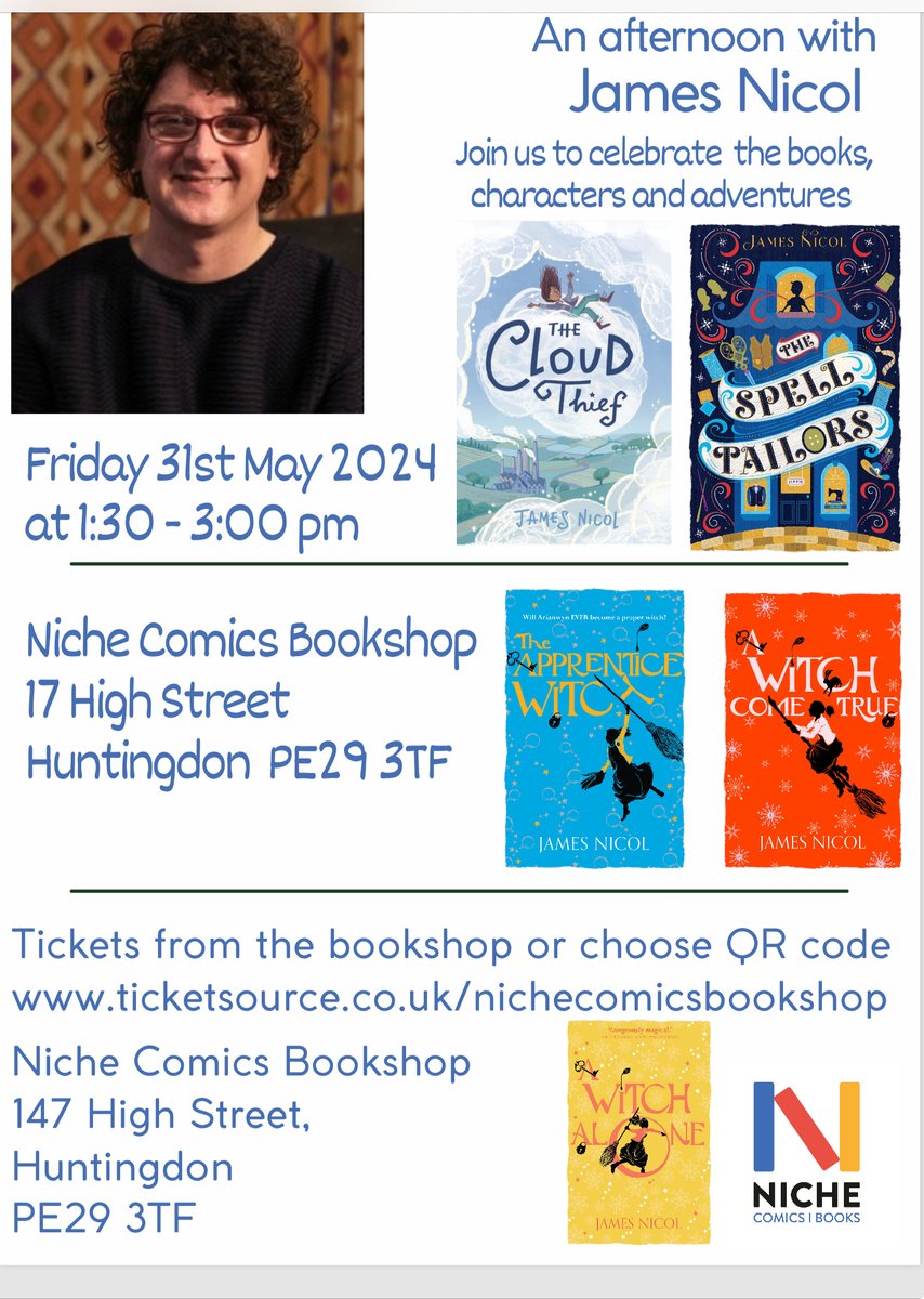 Can’t wait for our FREE event with @JamesENicol Tickets: ticketsource.co.uk/nichecomicsboo…