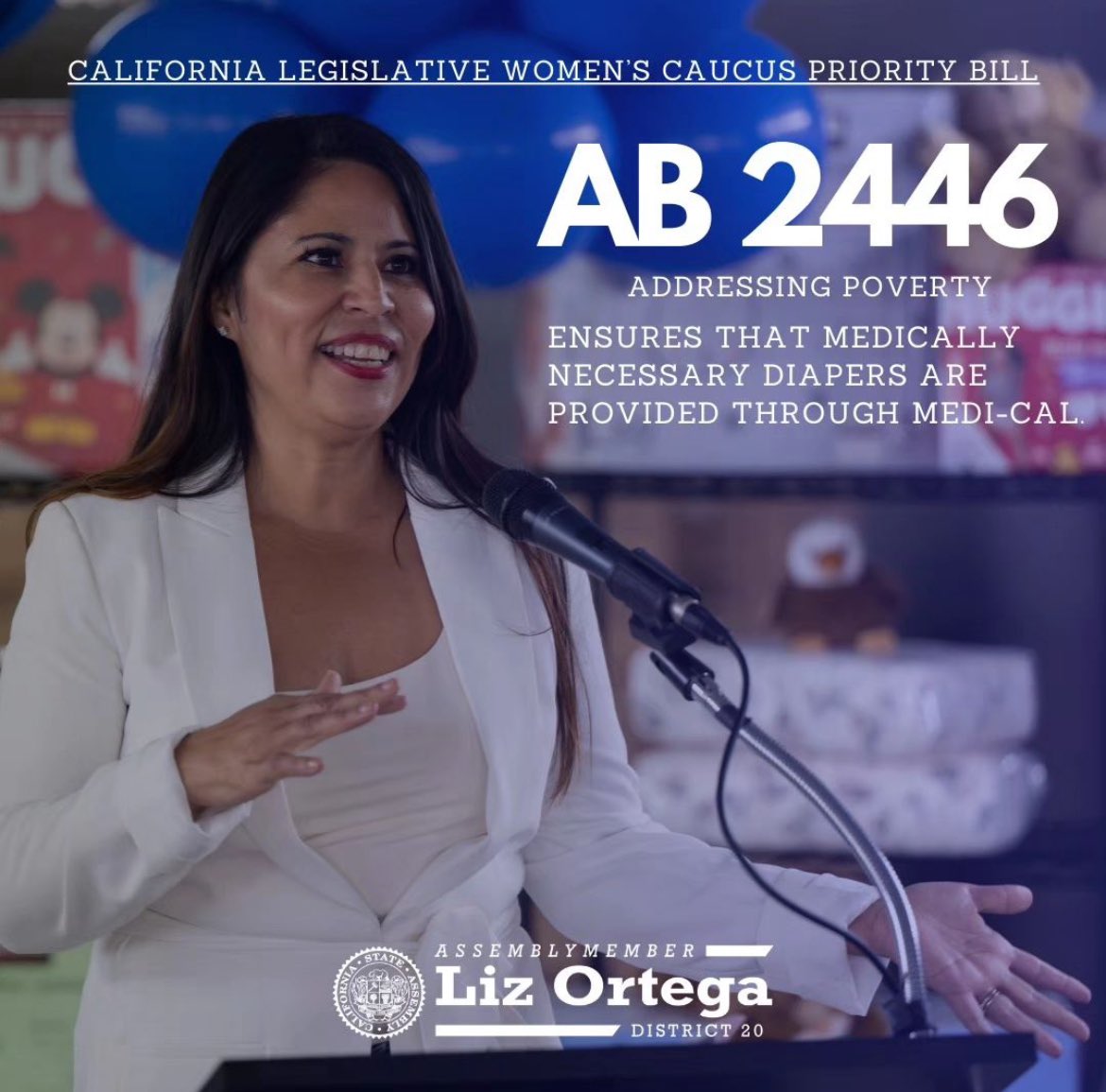 Nationally, 25% of parents with diaper need reported missing an average of 5 days of work or school in the past month due to not having enough diapers to drop children off at child care. My bill, AB 2446, expands access to free diapers & passed the Assembly. On to the Senate!