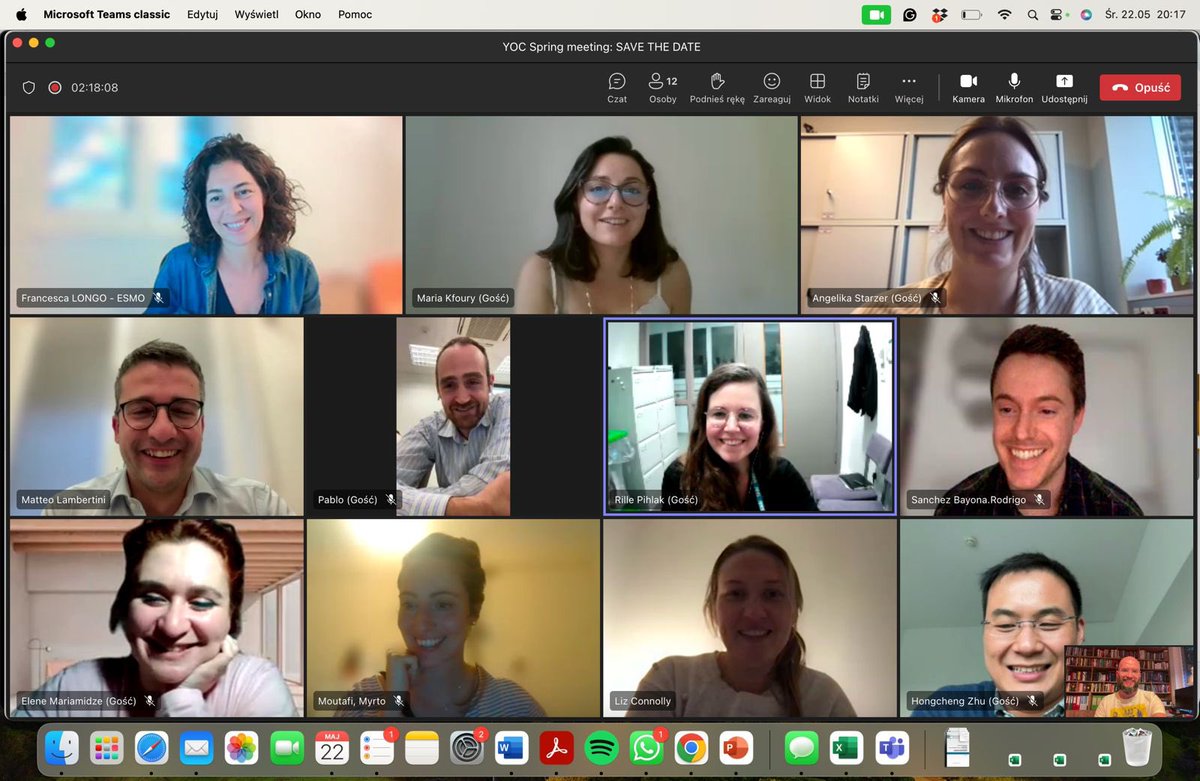 Super #ESMOYOC meeting to plan future exciting activities for @myESMO young members: so privileged to work with such brilliant minds ❤️@kfoury_maria @PabloMando @rillepihlak @Rodrosb @EMariamidze @mkmoutafi @DrLizConnolly @pawel_sobczuk @DrHongchengZhu @DenizCanGuven1 @ekocakavuk