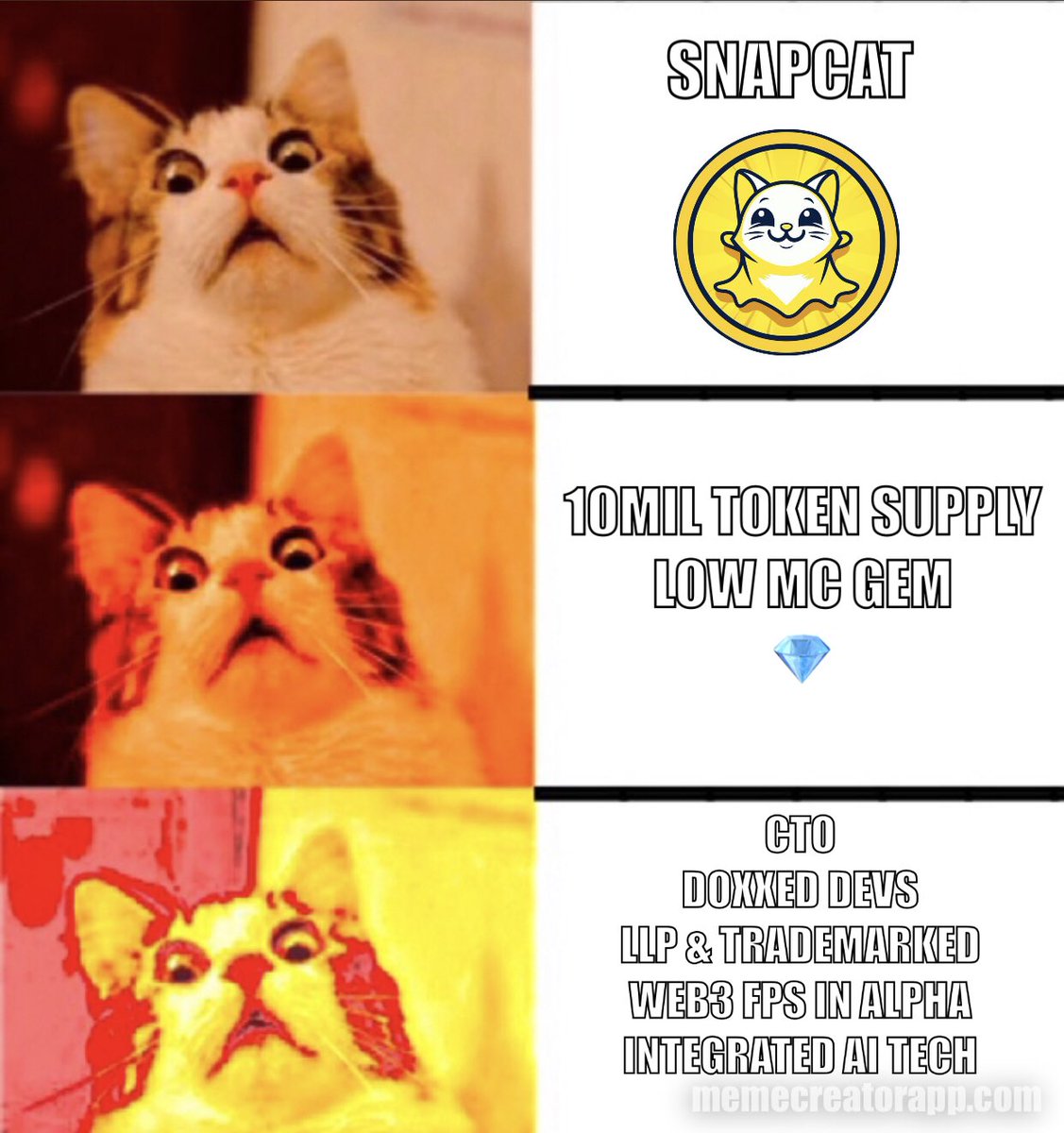 @CJ_EatinStarzz @cryptojourneyrs @MyroSOL @TheTrueSnapcat Fancy a cat to keep your dog company? $SNPCAT

#SNAPCAT 🔥👻 🐱🔥 #SNAPCATS #gamefi