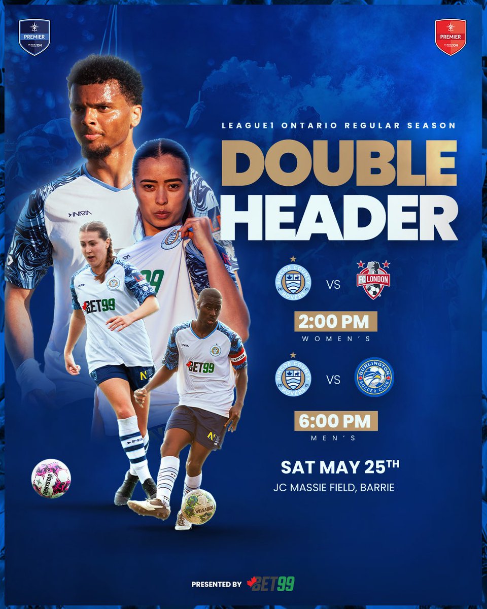 DOUBLE HEADER SATURDAY! 🤩 Join us this Saturday as we take on FC London and Burlington SC in League1 Women's and Men's action at J.C. Massie Field! Let's bring the noise and secure 6 points this week 🤝 Visit bit.ly/417u0OE to purchase your tickets! #SCRFC