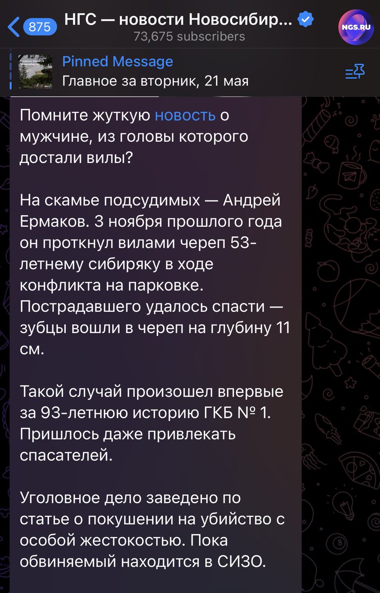 😳🤯🤪 Only in Russia! News from the local Novosibirsk TG channel: “Remember the terrible news about a man from whose head a pitchfork had to be taken out? Andrei Ermakov is in court. On November 3 last year, he pierced the skull of a 53-year-old Siberian man with a pitchfork