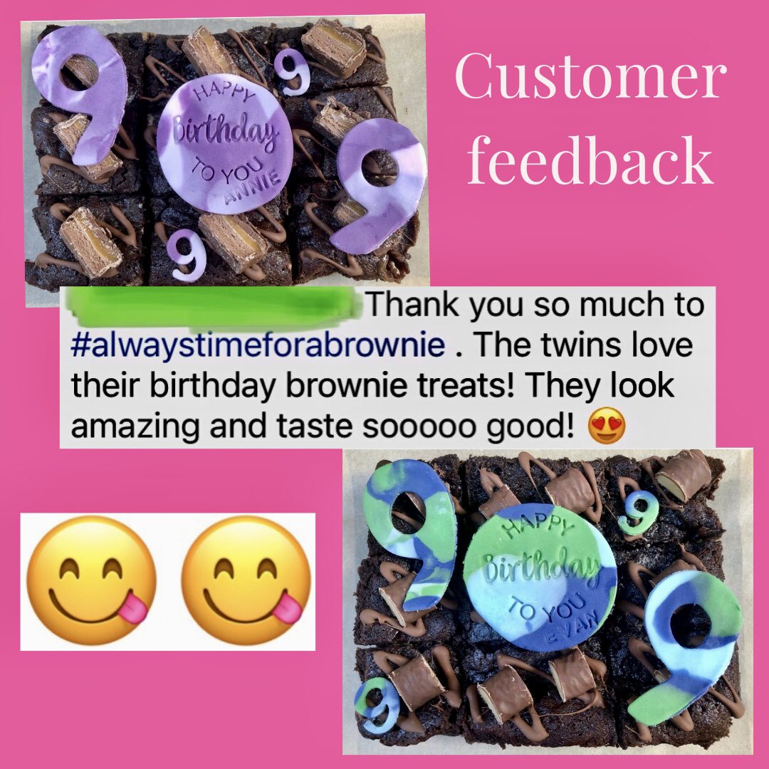 Customer feedback on birthday brownies 🥳🥳 #customerfeedback #feedback #review #brownies #birthday #birthdaybrownies #birthdaycake #birthdaycelebration #birthdaycelebrations #chocolatebrownies  #yummybrownies