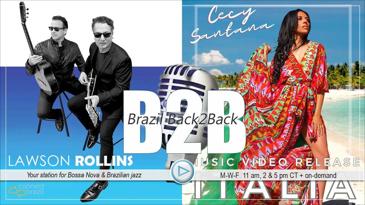 Catch guitarist Lawson Rollins’s chill ‘Sunlight Bossa Nova’, and Cecy Santana singing ‘Italia’, nominated for video of the year! Listen live or on-demand.
connectbrazil.com/brazils-best-m… 

#cecysantana #lawsonrollins #brazilianjazz #connectbrazil #bossanova #brazilback2back