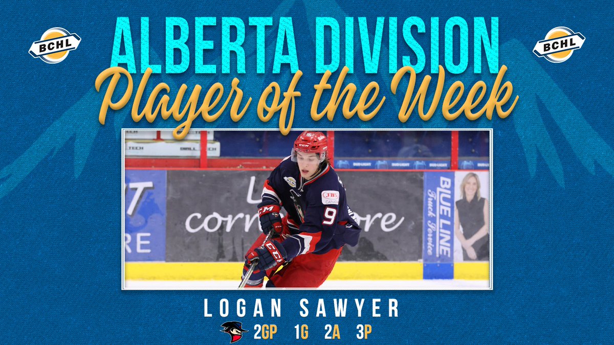 With a goal and two assists last week, helping get his team to within one win of the Alberta Cup, Brooks Bandits F Logan Sawyer is your Alberta Division Player of the Week! bchl.ca/brooks-sawyer-…