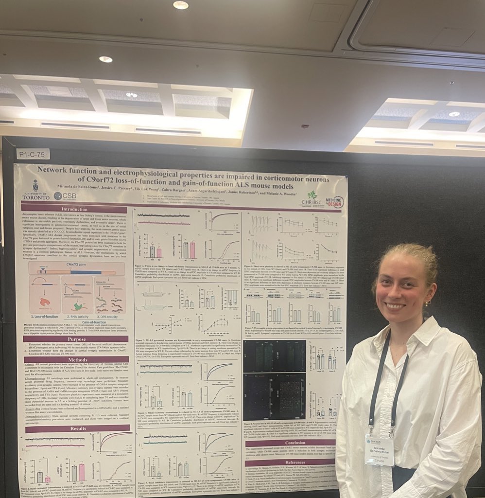 Another great @CAN_ACN meeting! Thanks to everyone that stopped by my poster on synaptic dysfunction in C9orf72 ALS models, and a special thanks to the organizers for a fantastic conference.