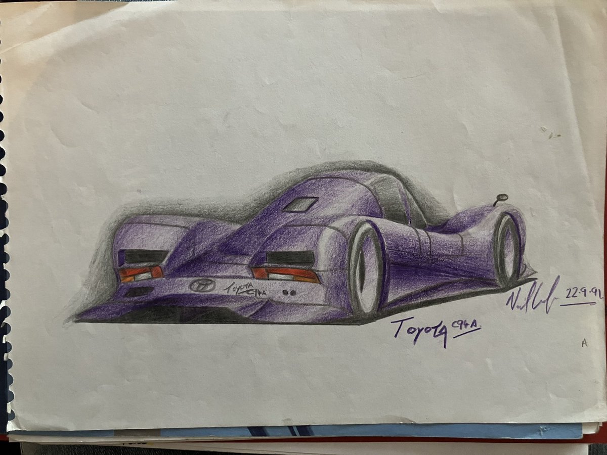 Here’s a few sketches I haven’t shared before. These formed part of my GCSE art exam portfolio. Concept cars and a bit of fantasy Group C action. Time flies! ❤️💙