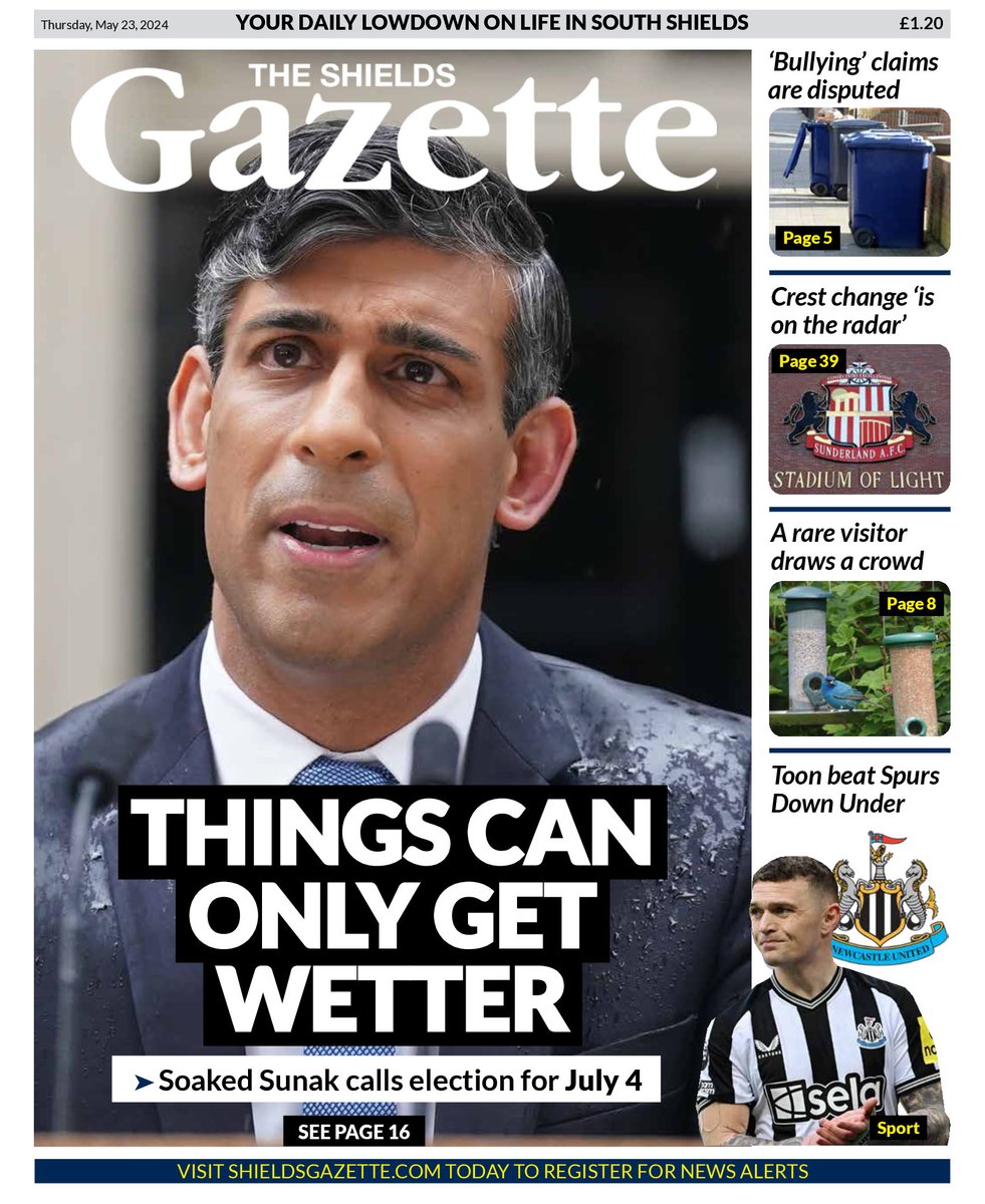 Tomorrow's <a href="/shieldsgazette/">Shields Gazette</a> captures the historic moment (with thanks to <a href="/Mike_Hill_LP/">Mike Hill</a> for the headline)