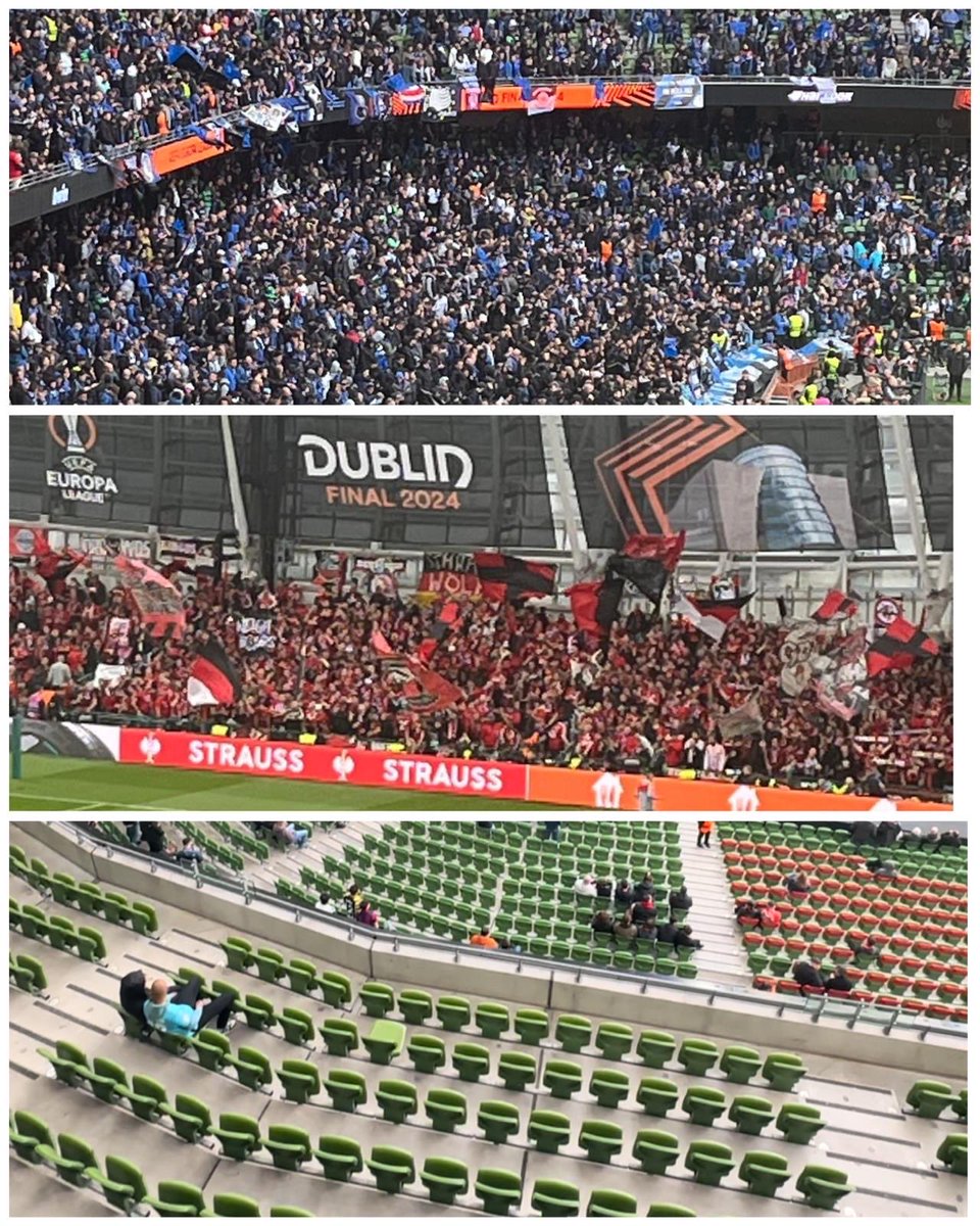 1. #Atalanta fans seats 2. #BayerLeverkusen fans seats 3. #Liverpool fans seats #UELfinal